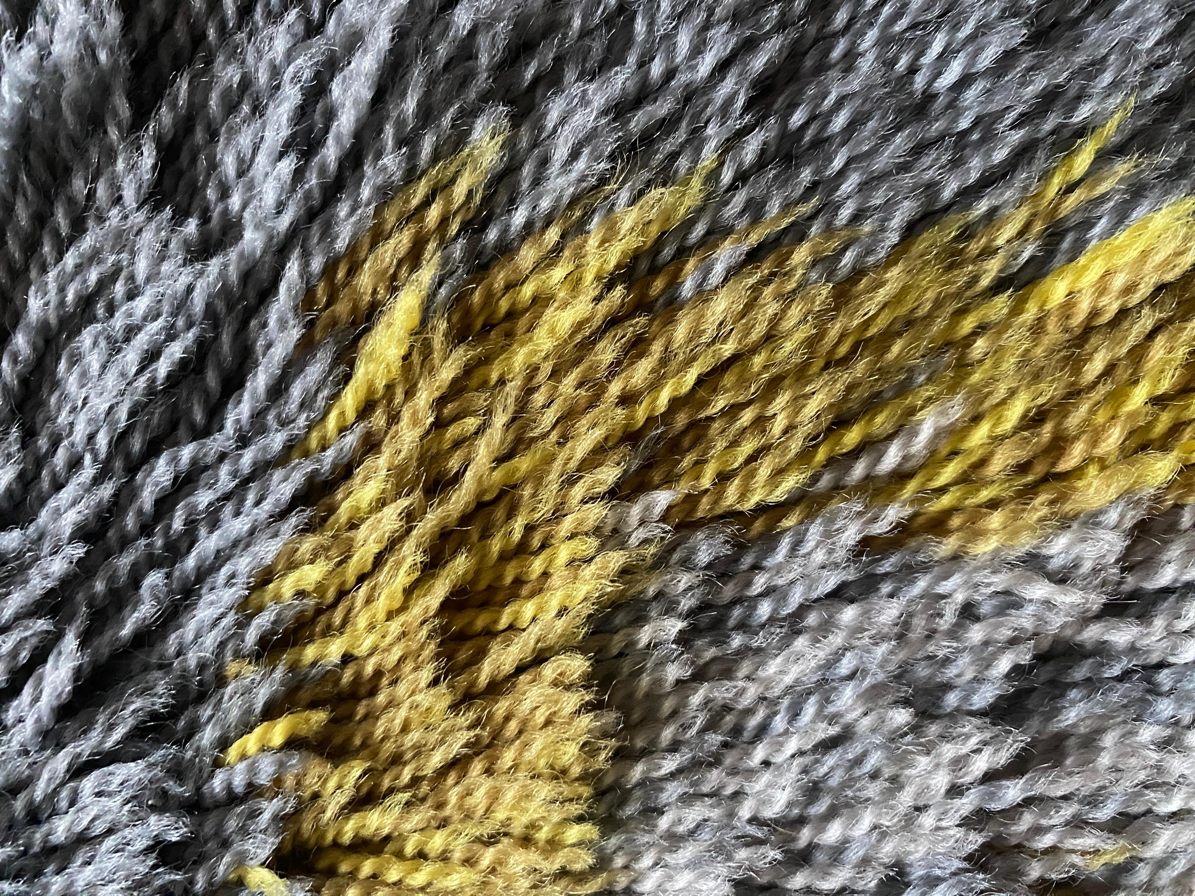 Mid-20th Century Mid-century Modern High Pile, Yellow, Aquamarine & Grey Rya Rug, Sweden, 1960s For Sale