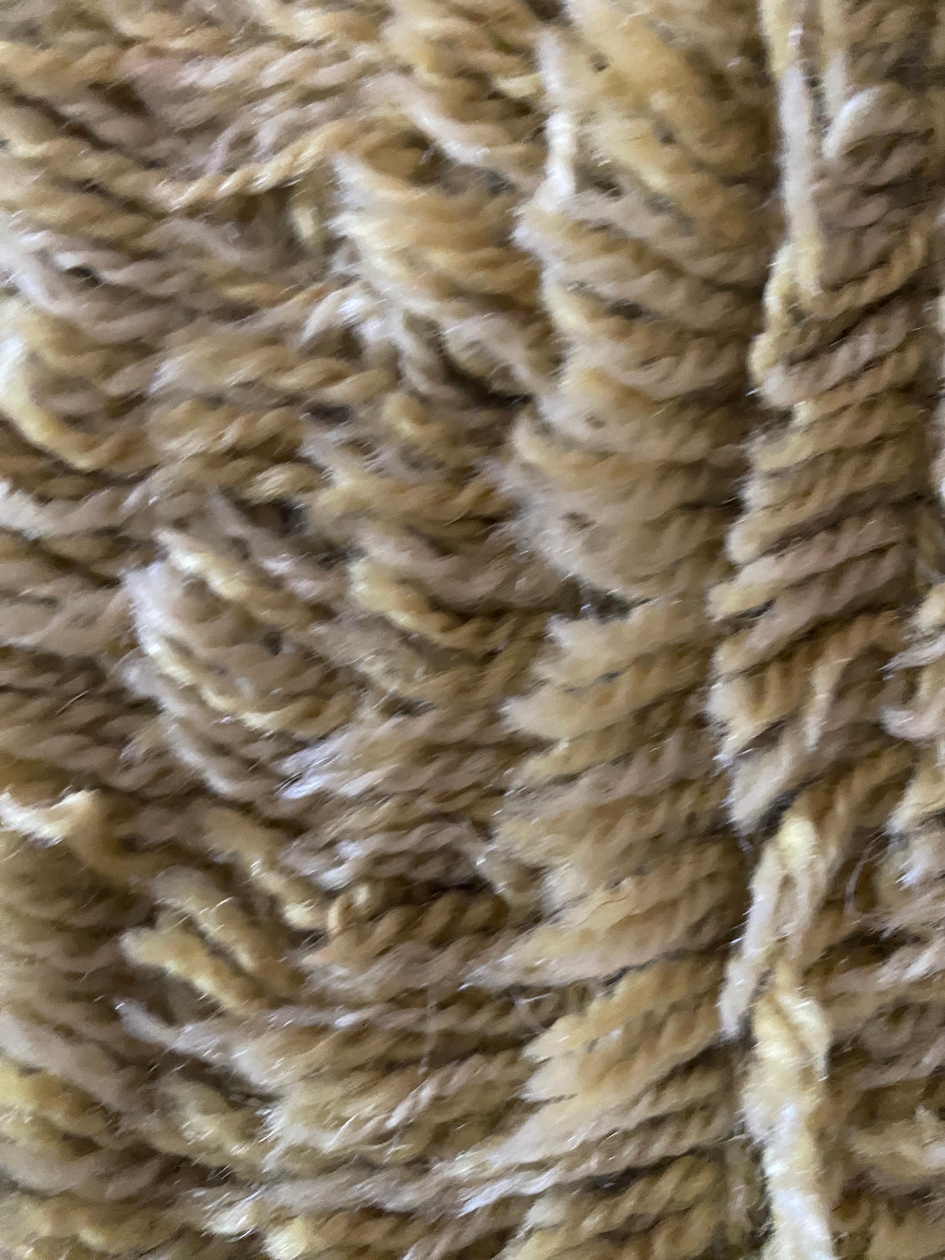 Wool Mid-century Modern High Pile, Yellow, White, Green & Grey Rya Rug, Sweden, 1960s For Sale