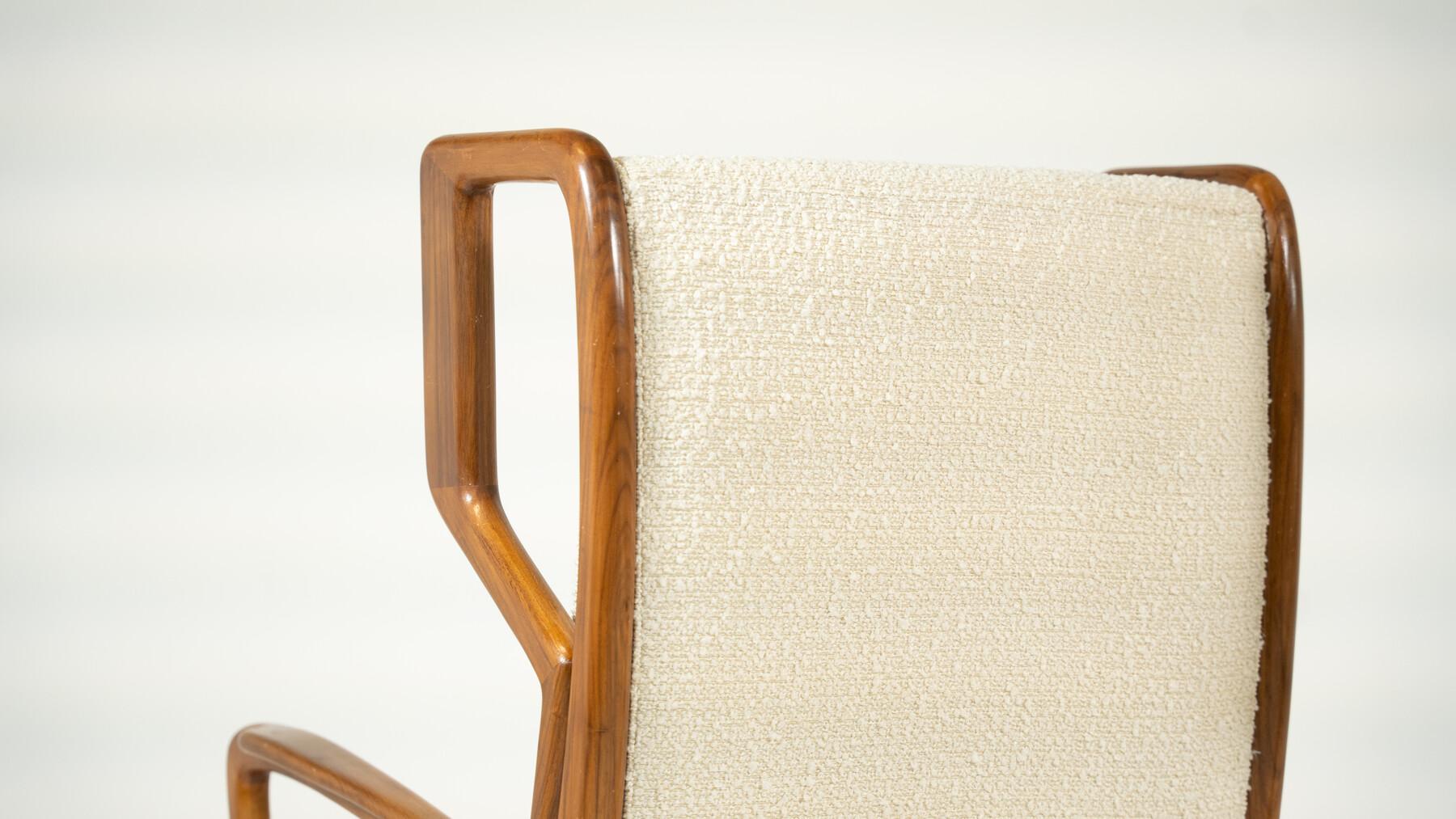 Mid-Century Modern Highback Amrchairs by Orlando Orlandi, Italy, 1950s For Sale 7