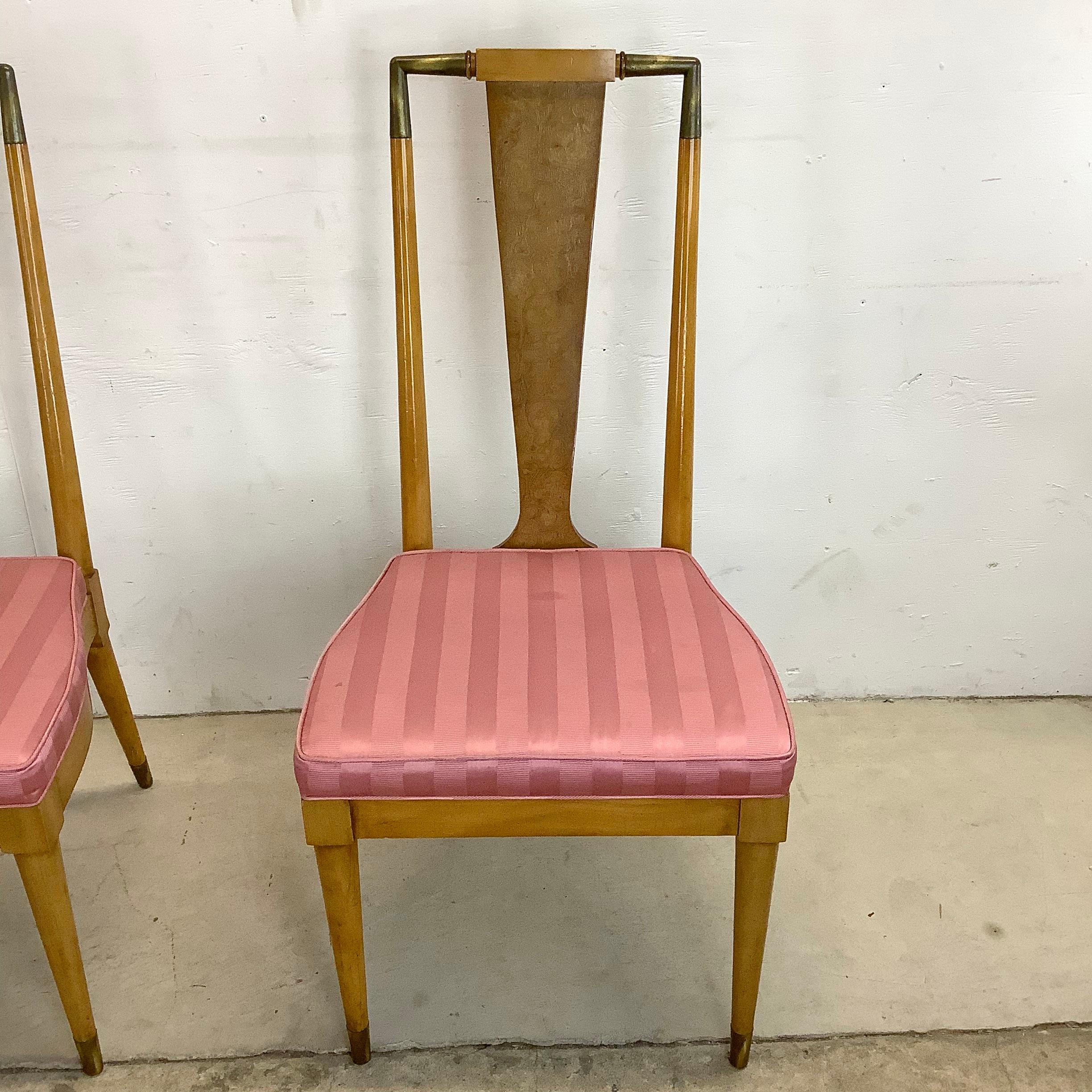Mid-Century Modern Highback Burl Dining Chairs by J.L. Metz- Set of Six 3