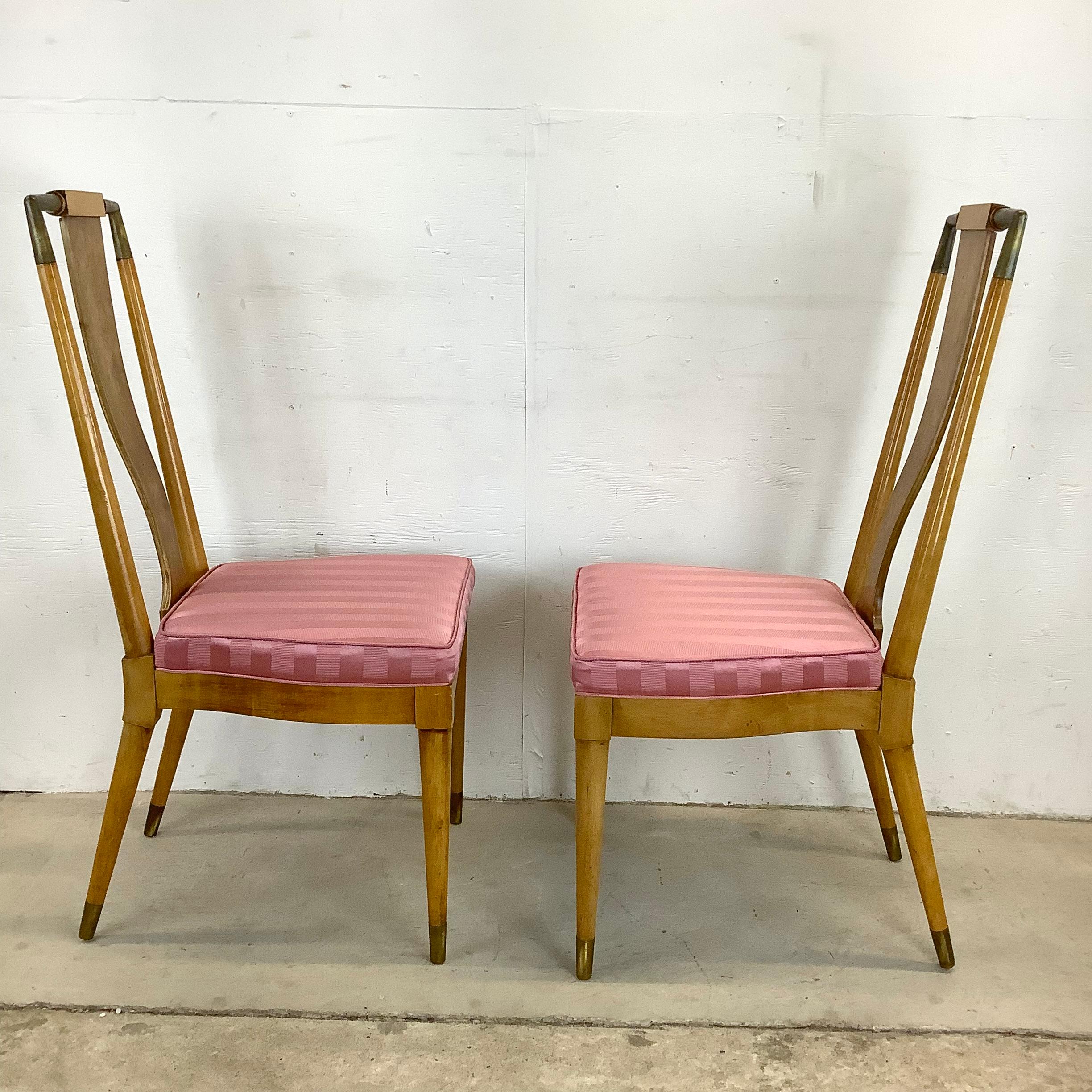 Mid-Century Modern Highback Burl Dining Chairs by J.L. Metz- Set of Six 5
