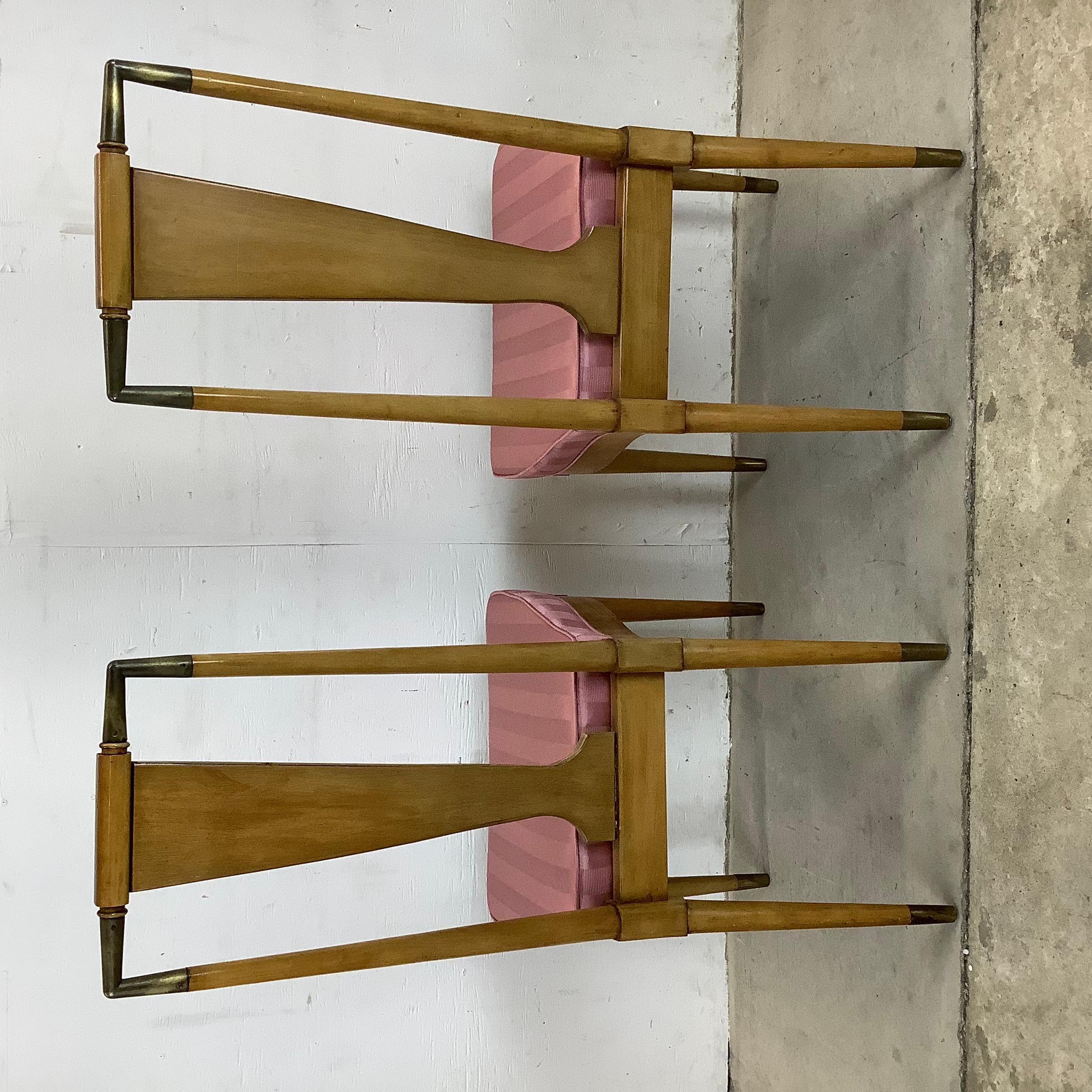 Mid-Century Modern Highback Burl Dining Chairs by J.L. Metz- Set of Six 6