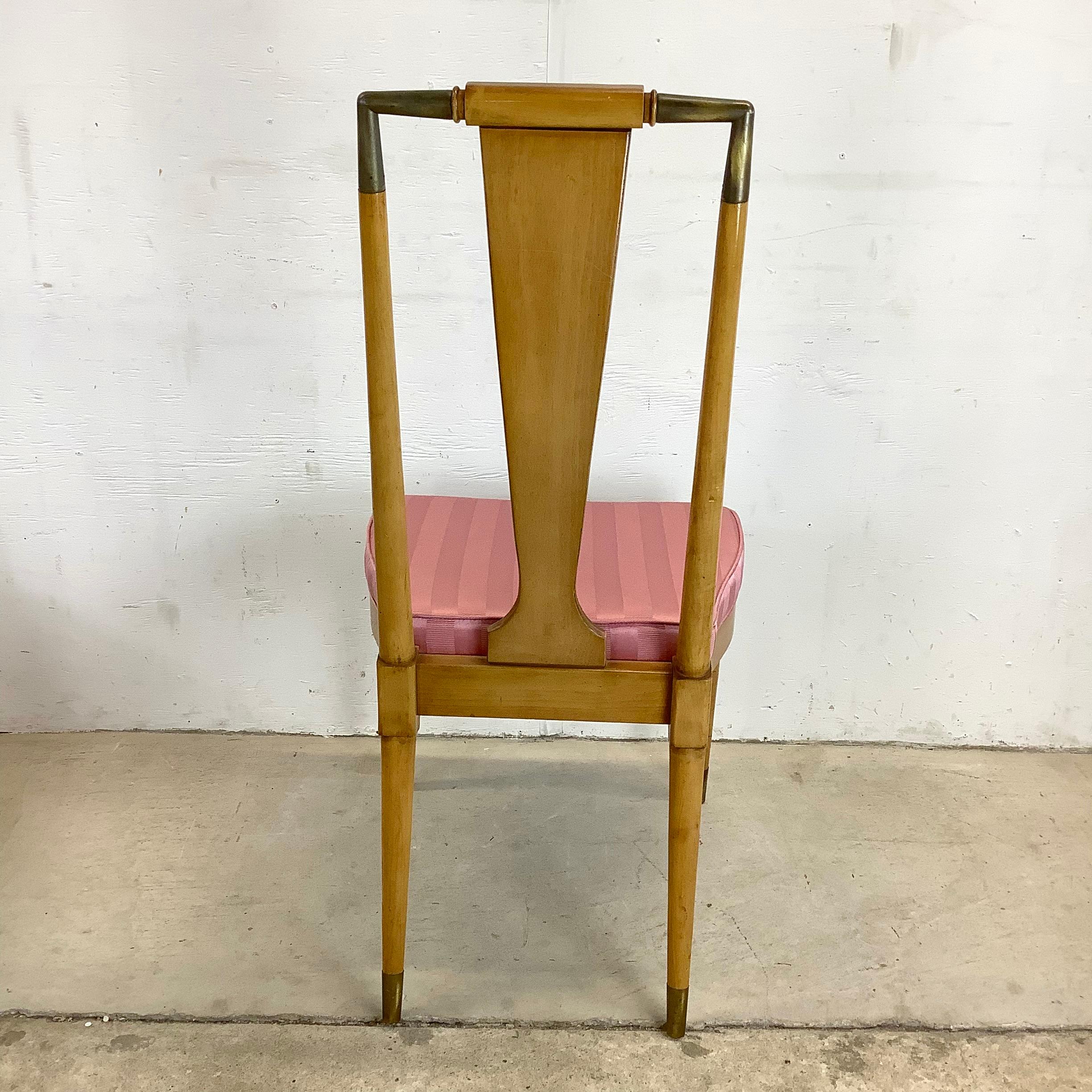 Mid-Century Modern Highback Burl Dining Chairs by J.L. Metz- Set of Six 1