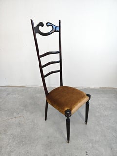 Sillas chiavari Highback Modernas de mediados de siglo de Paolo Buffa, Italia Años 50