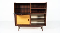 Mid-Century Modern Highbord, Wood and Wicker, Italy