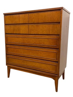 Mid-Century Modern Highboy Dresser, 5-Drawer Chest
