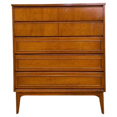 Mid-Century Modern Highboy Dresser, 5-Drawer Chest
