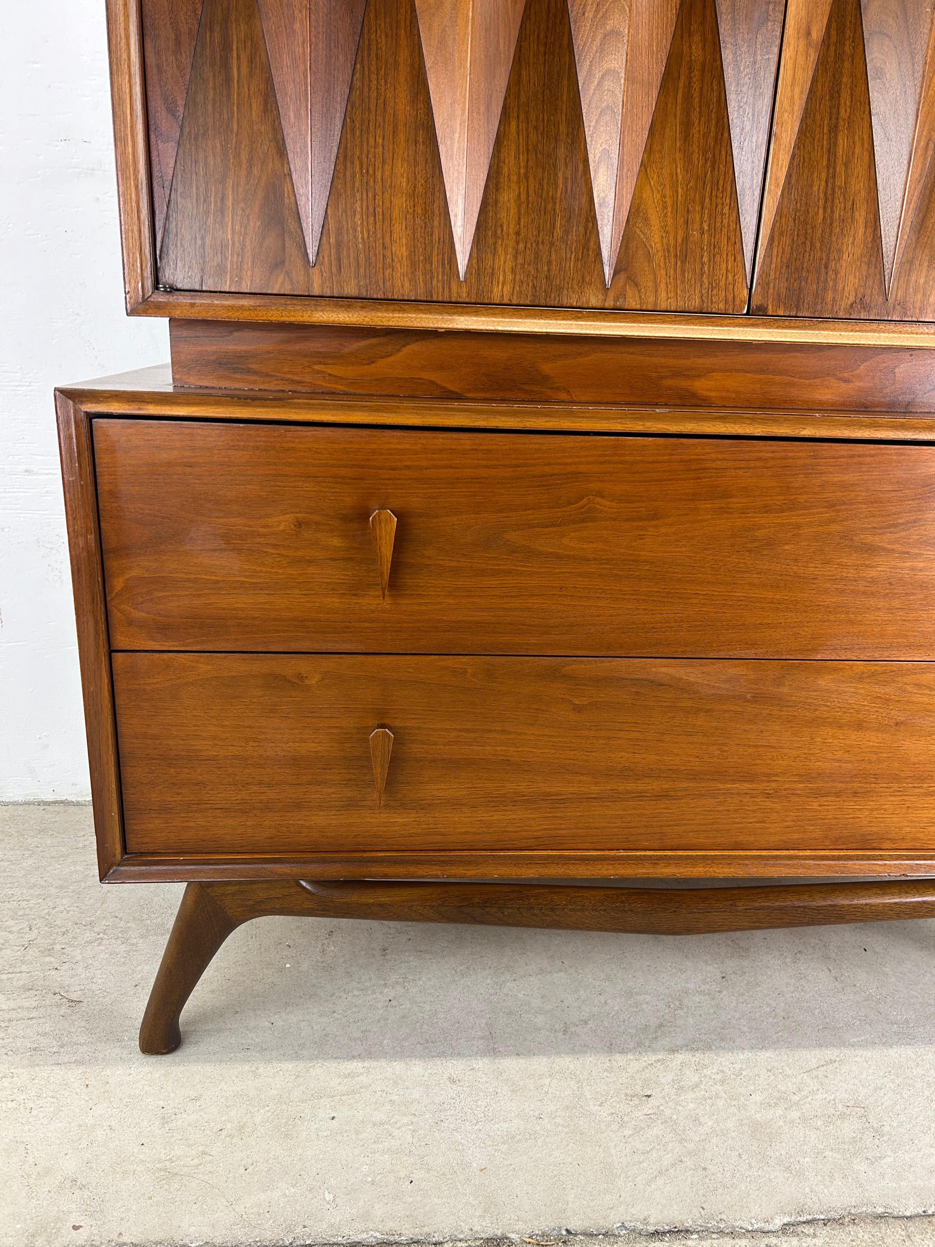 Cómoda Highboy Mid Century Modern de Albert Parvin para American of Martinsville en venta 9