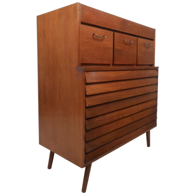 MidCentury Modern Highboy Dresser by American of Martinsville at 1stDibs