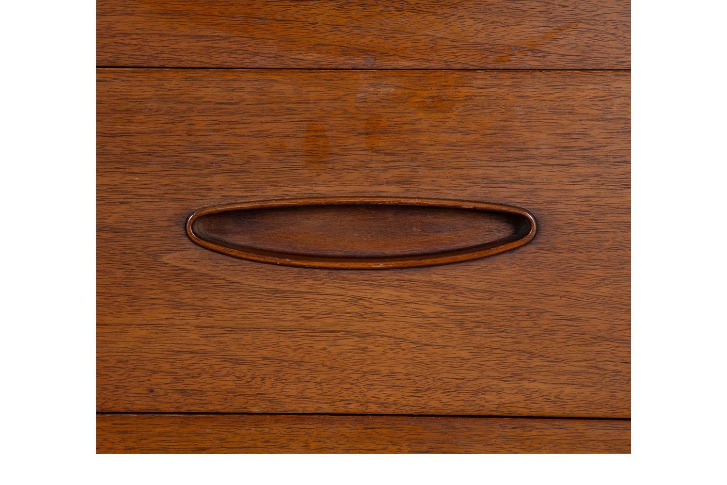 Walnut Mid-Century Modern Highboy Dresser by Henredon For Sale