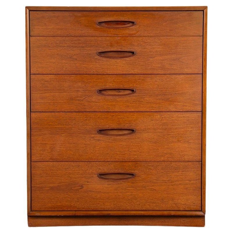 mid century modern highboy dresser Mid-Century Modern Walnut Highboy Dresser by Harmony House, c.1960's   Vintage Supply