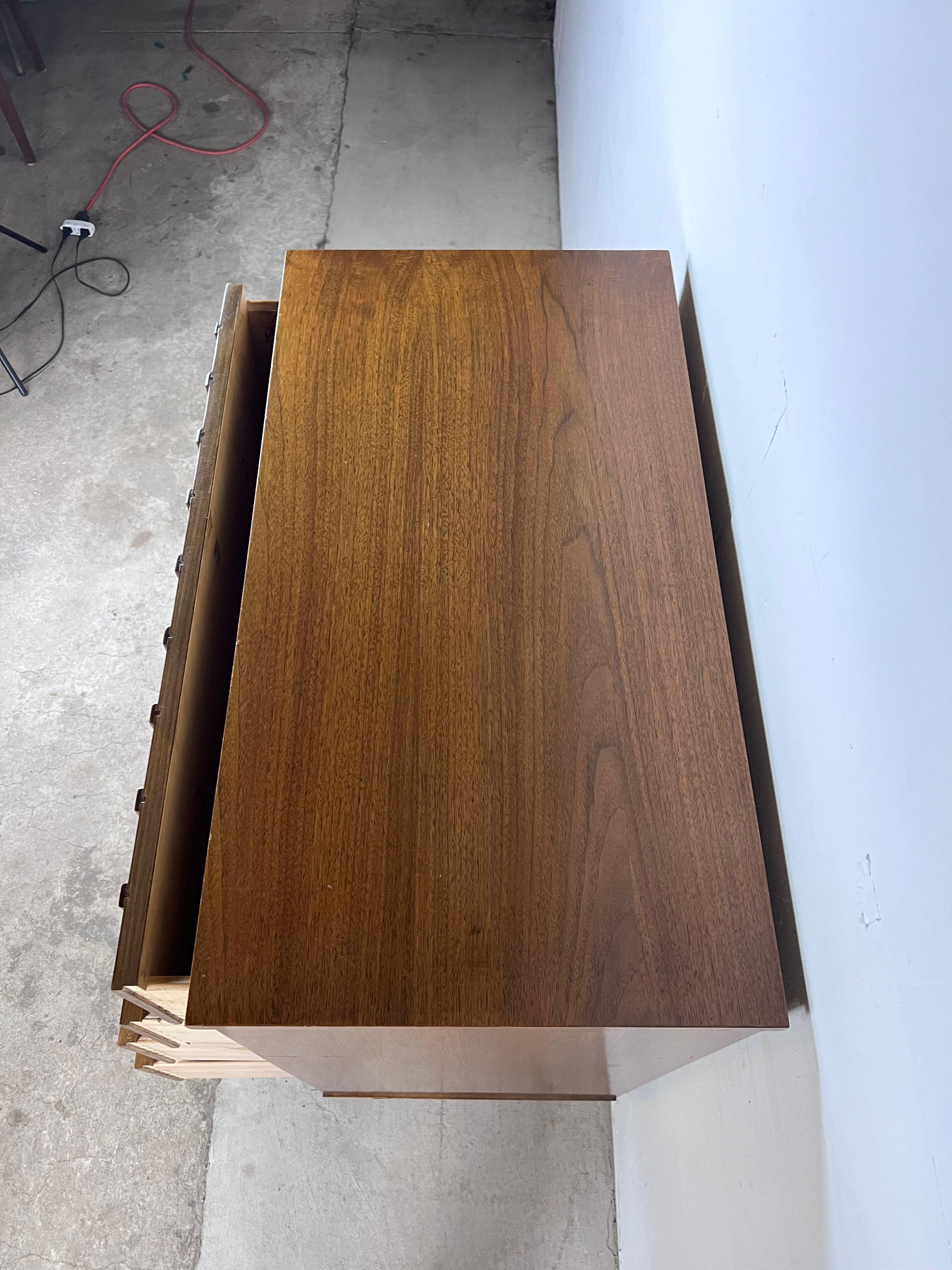 Walnut Mid-Century Modern Highboy Dresser by Krug Furniture
