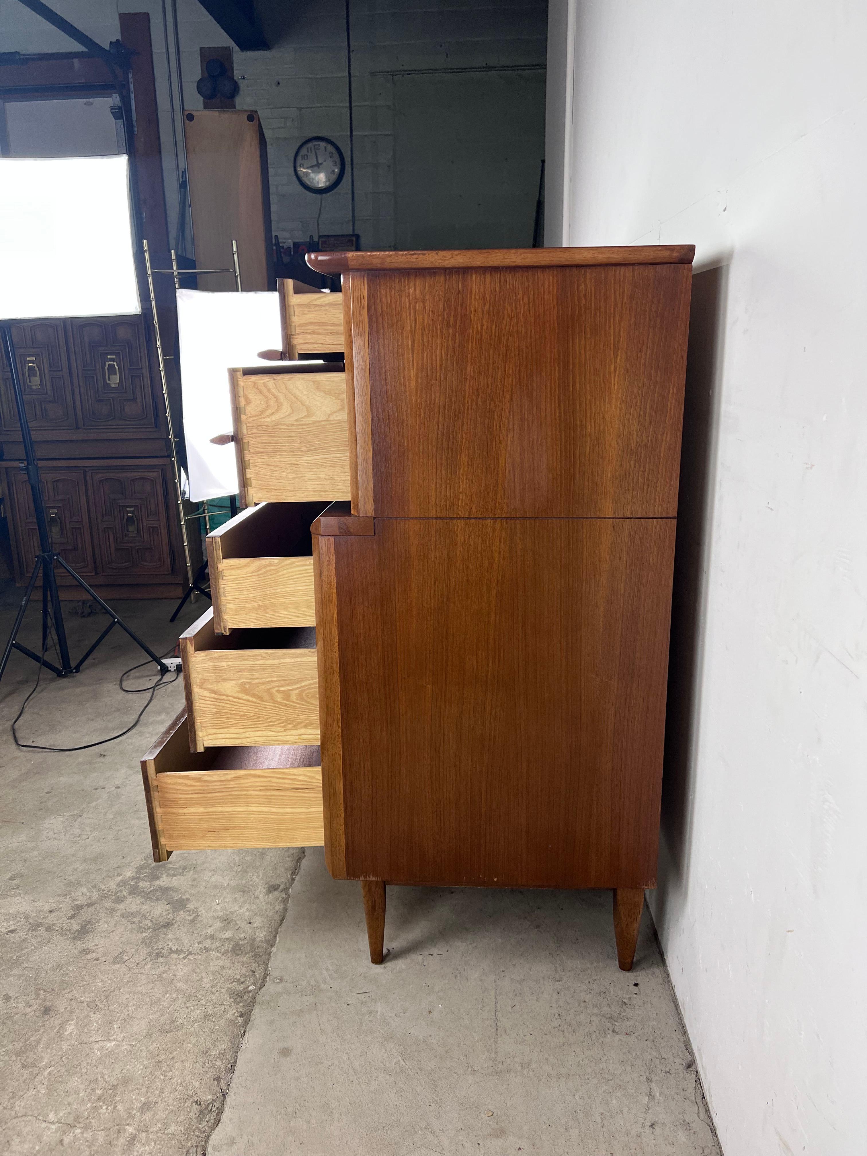 Mid Century Modern Highboy Dresser 