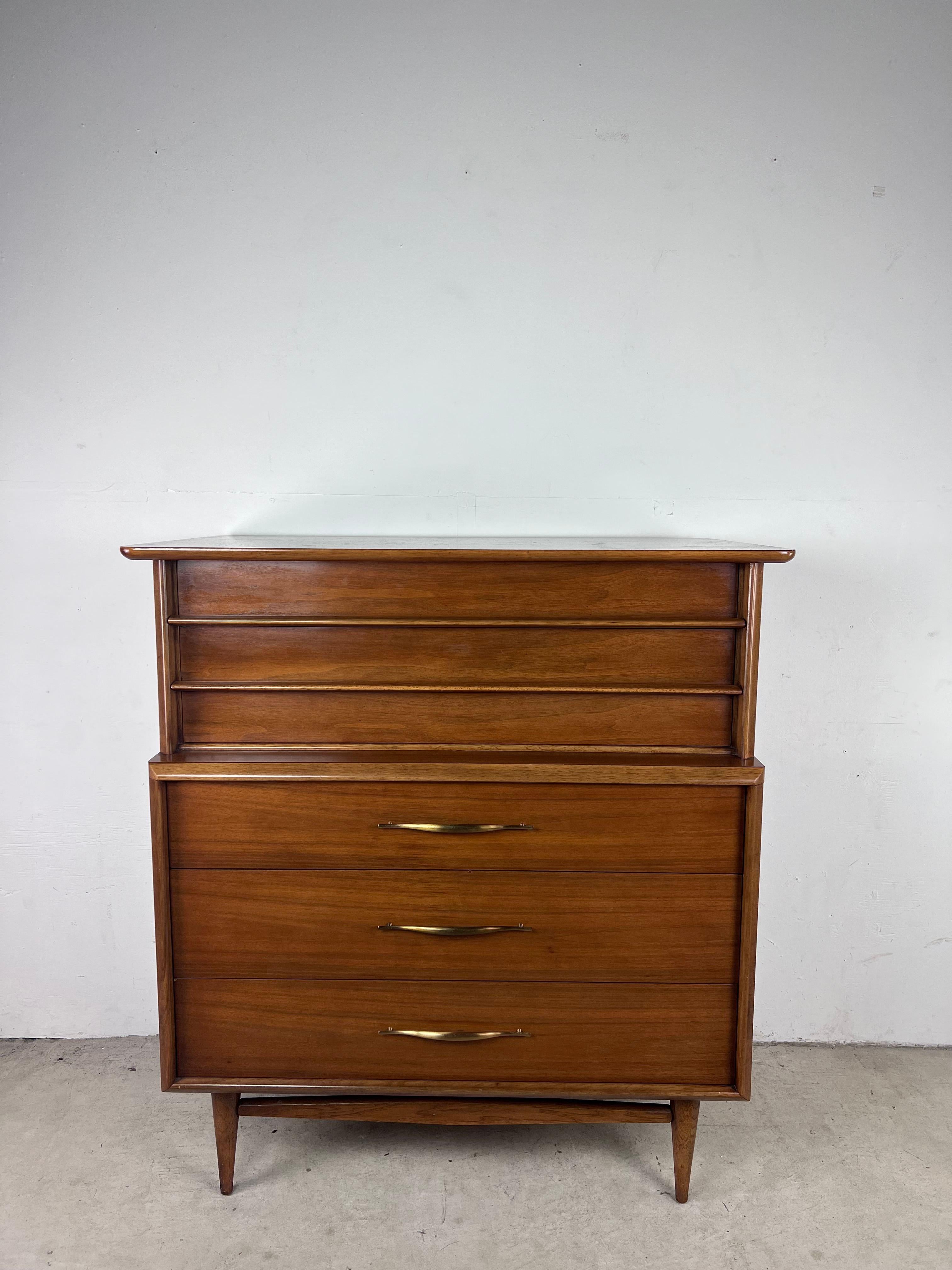 Mid Century Modern Highboy Dresser 