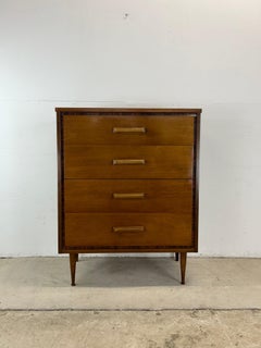 Mid Century Modern Highboy Dresser with 4 Drawers