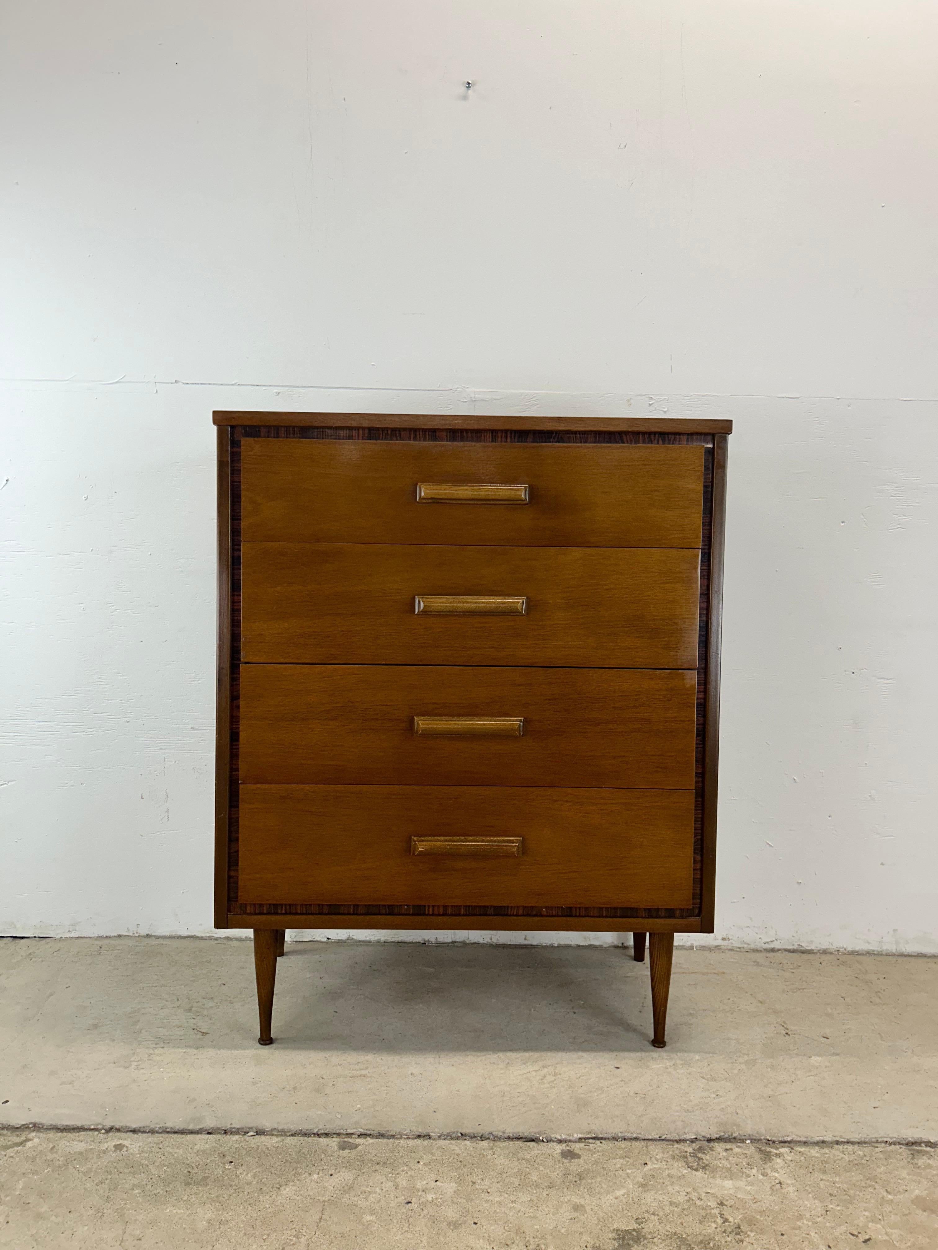 Mid-Century Modern Mid Century Modern Highboy Dresser with 4 Drawers