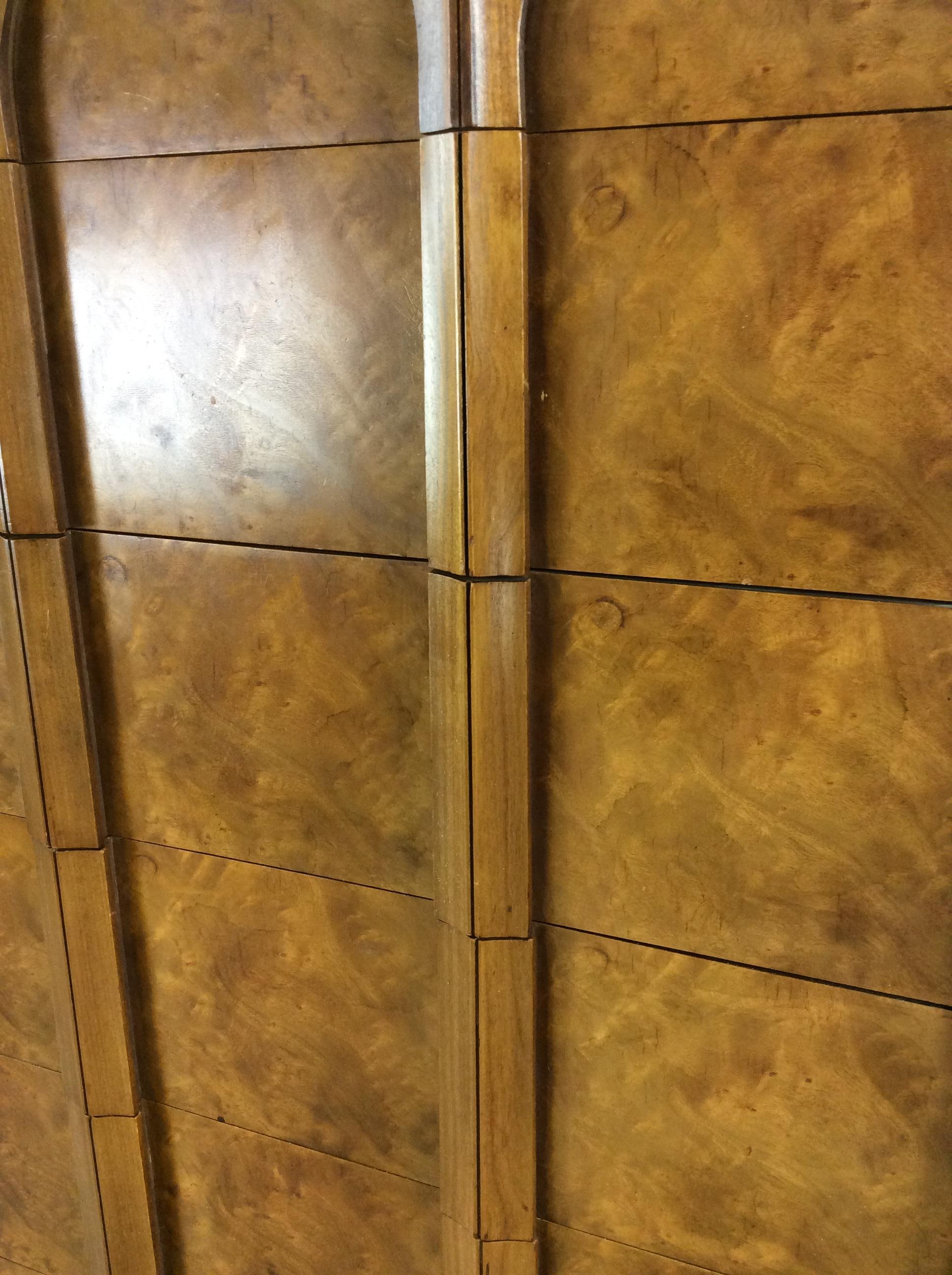 Mid Century Modern Highboy Dresser with Burlwood Finish by Thomasville 9