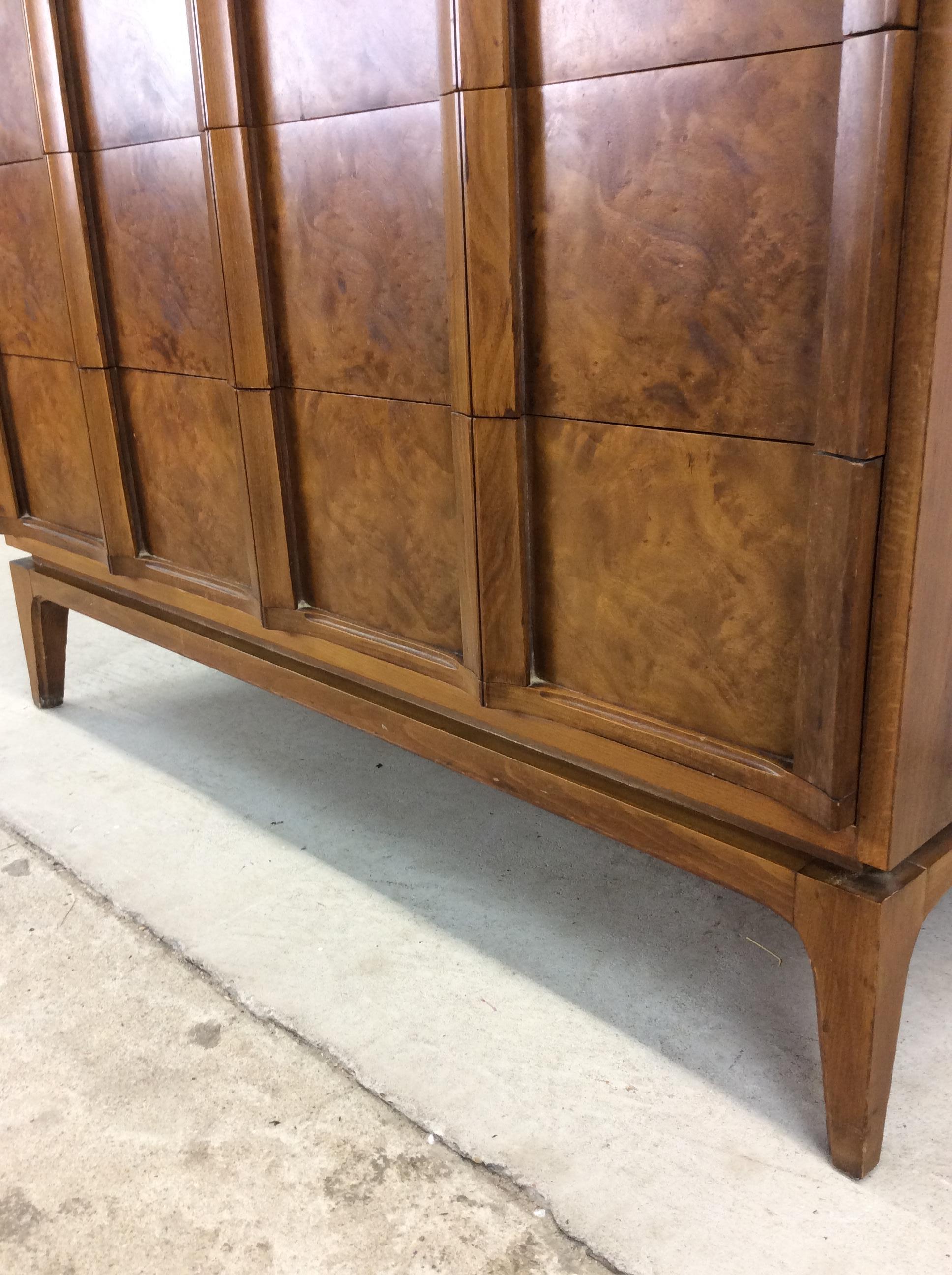 Mid Century Modern Highboy Dresser with Burlwood Finish by Thomasville 10