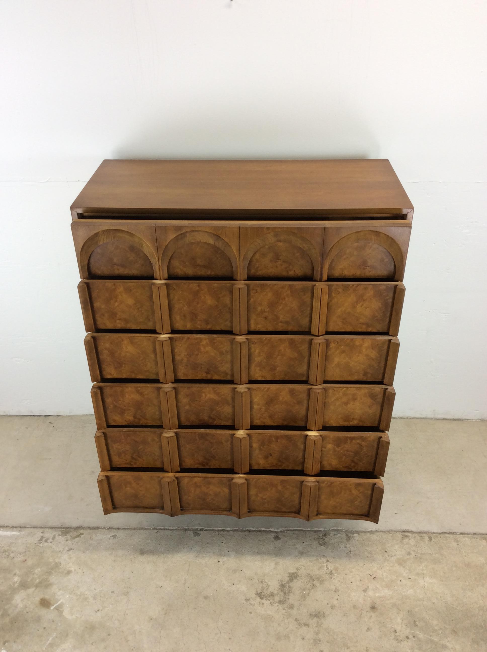 Mid-Century Modern Mid Century Modern Highboy Dresser with Burlwood Finish by Thomasville