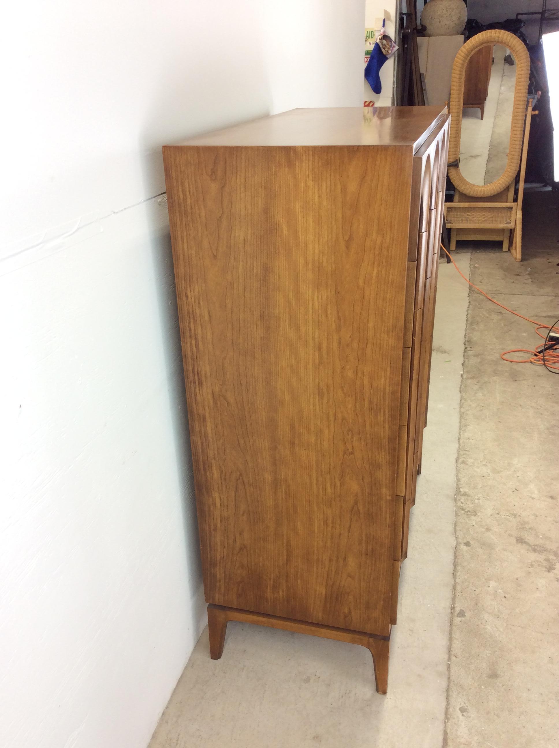 Mid Century Modern Highboy Dresser with Burlwood Finish by Thomasville 1