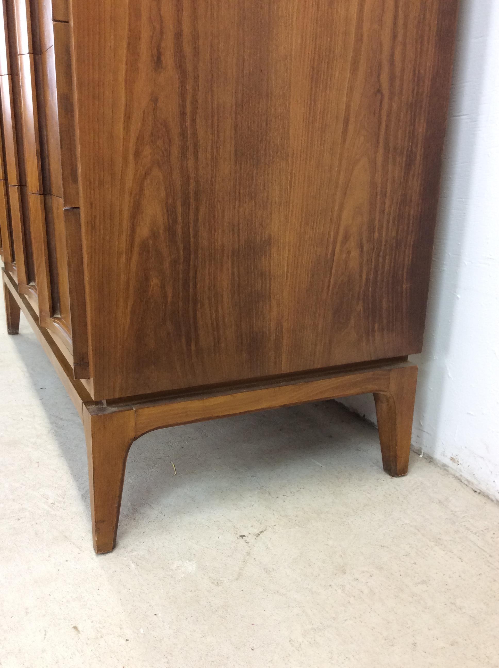 Mid Century Modern Highboy Dresser with Burlwood Finish by Thomasville 2