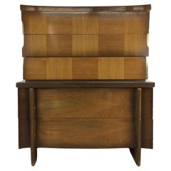 Mid Century Modern Highboy Dresser with Cedar Lined Drawer