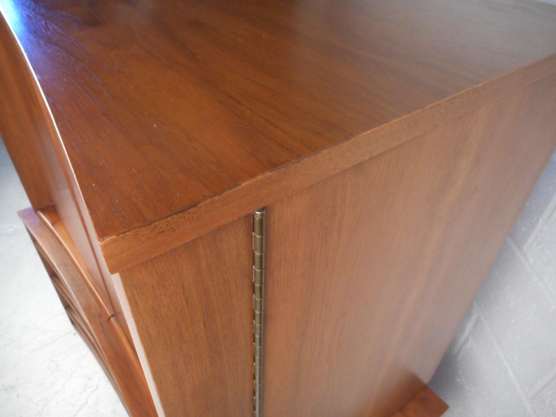 Mid-Century Modern Highboy Dresser with Curved Drawer-Fronts 5