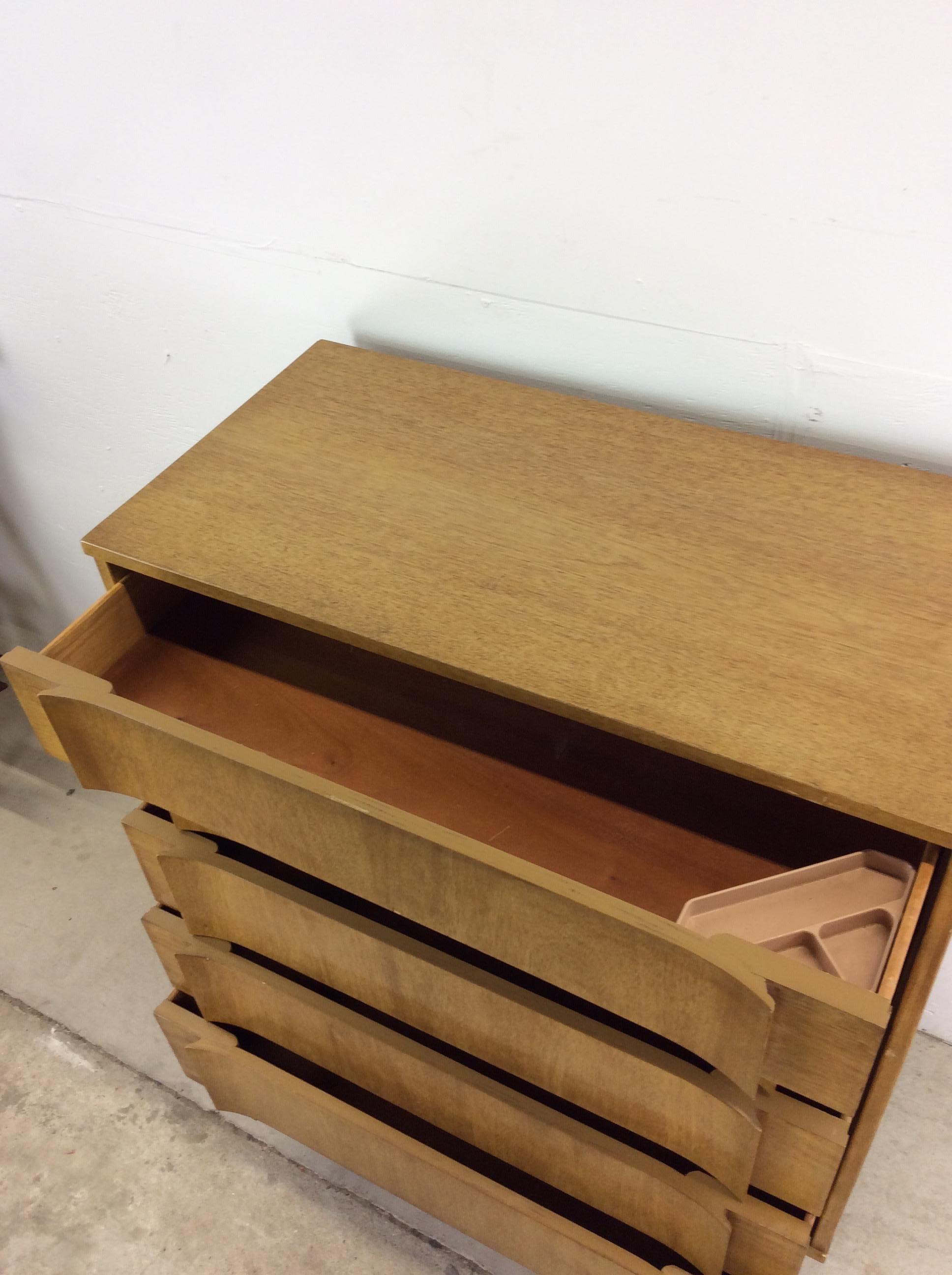 Comò Highboy del Mid Century Modern con finitura Oak Oak sbiancato e cassetti in bengala in vendita 10