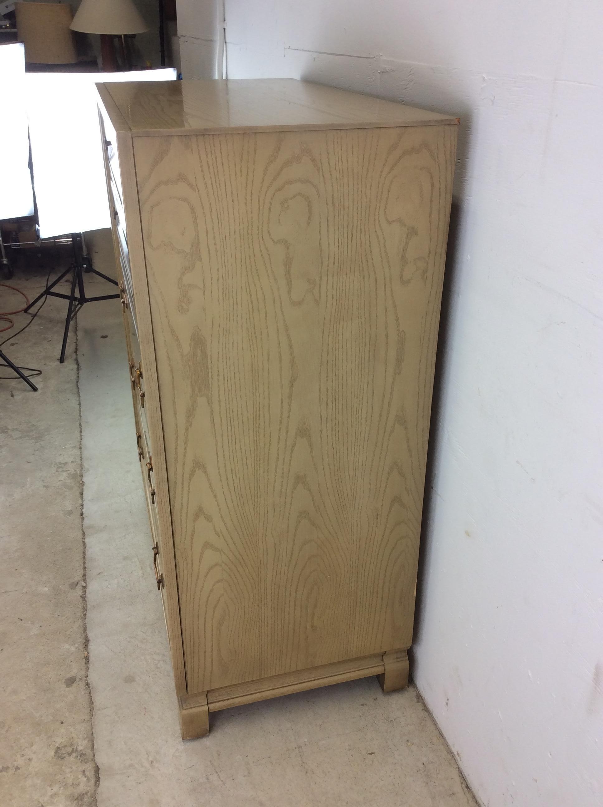 Mid Century Modern Highboy Dresser with Limed Oak Finish For Sale 4