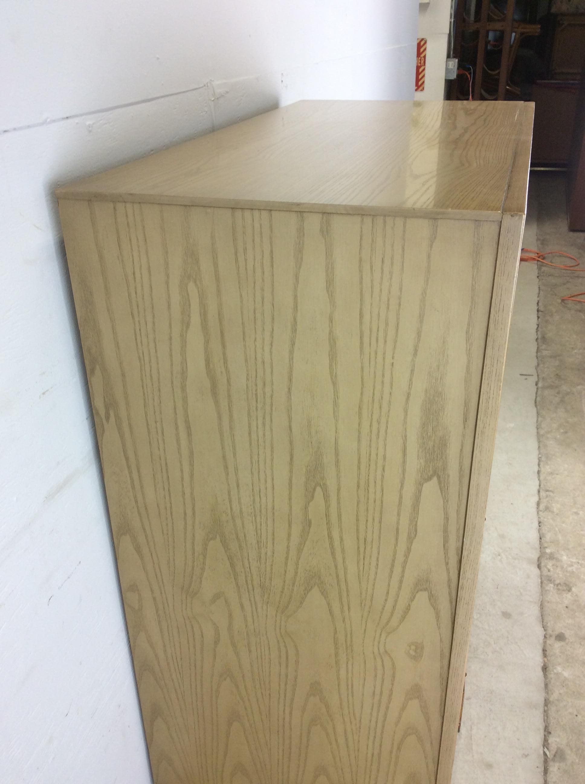 Mid Century Modern Highboy Dresser with Limed Oak Finish For Sale 8