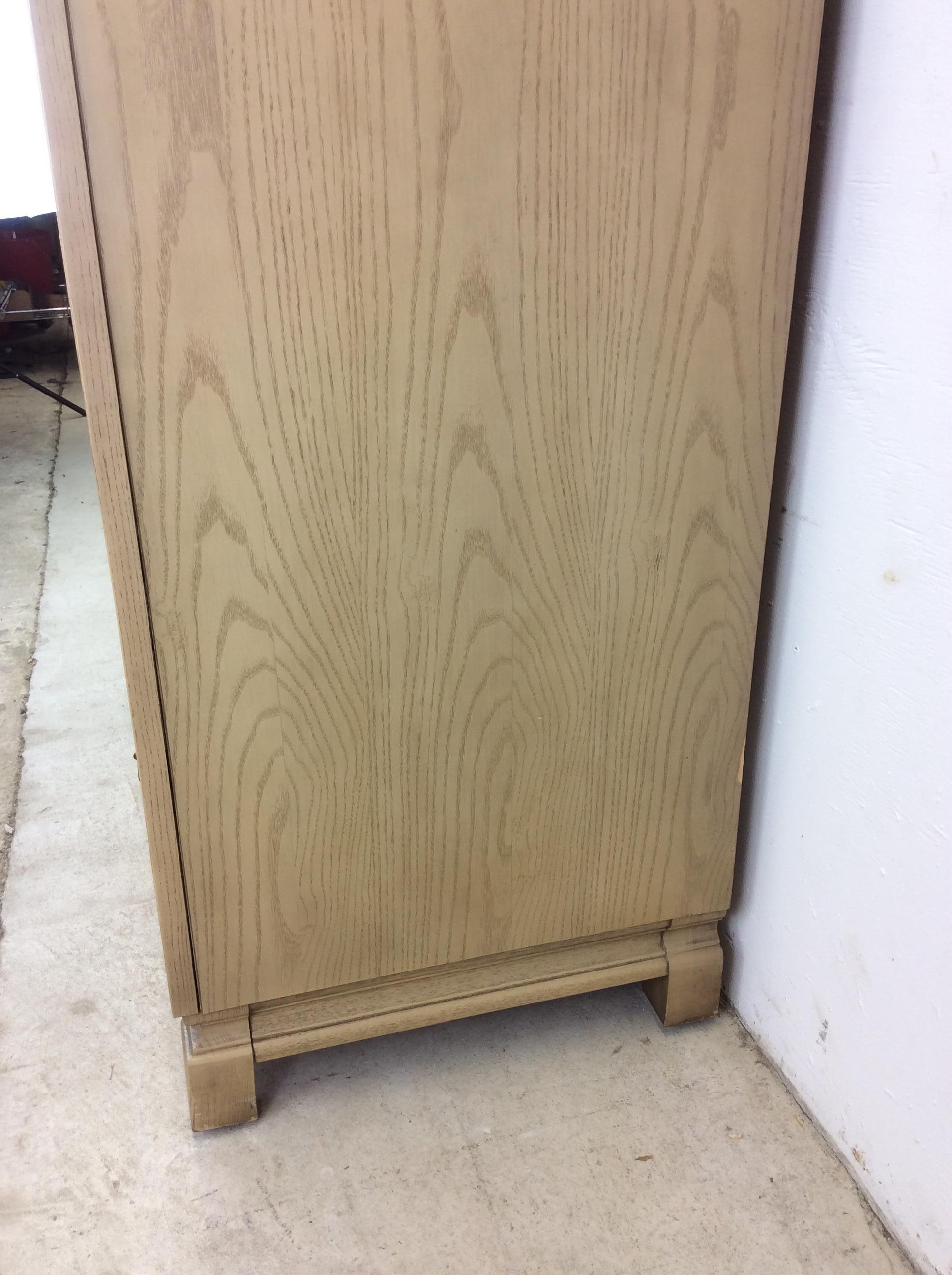 Mid Century Modern Highboy Dresser with Limed Oak Finish For Sale 11