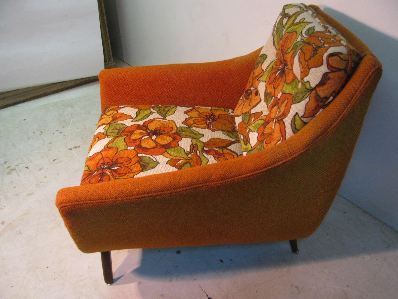 Mid-Century Modern Lounge Chairs with Ottoman Living Room Set 1