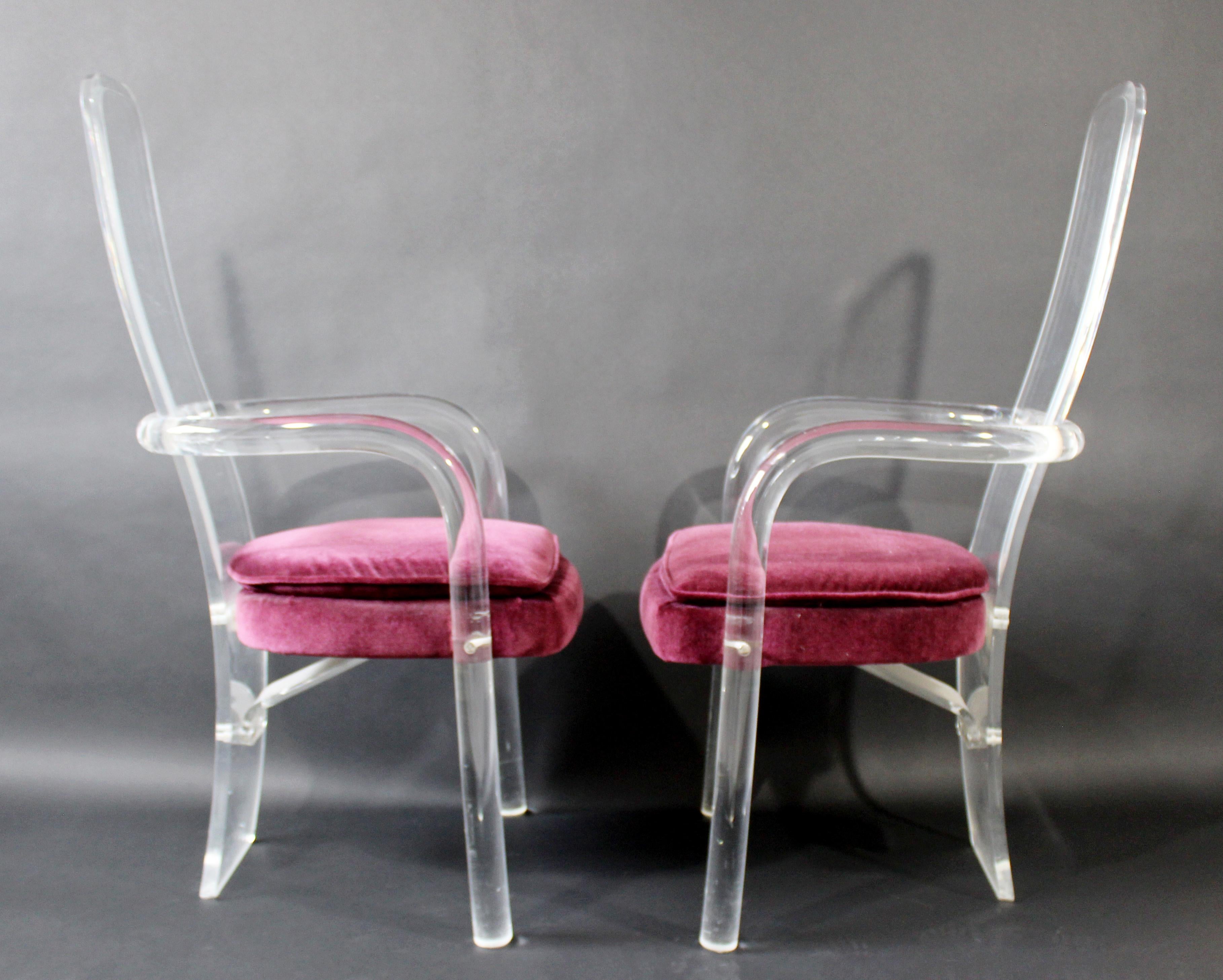 Mid-Century Modern Hollis Jones for Hill Pair of Lucite Accent Armchairs, 1970s In Good Condition In Keego Harbor, MI