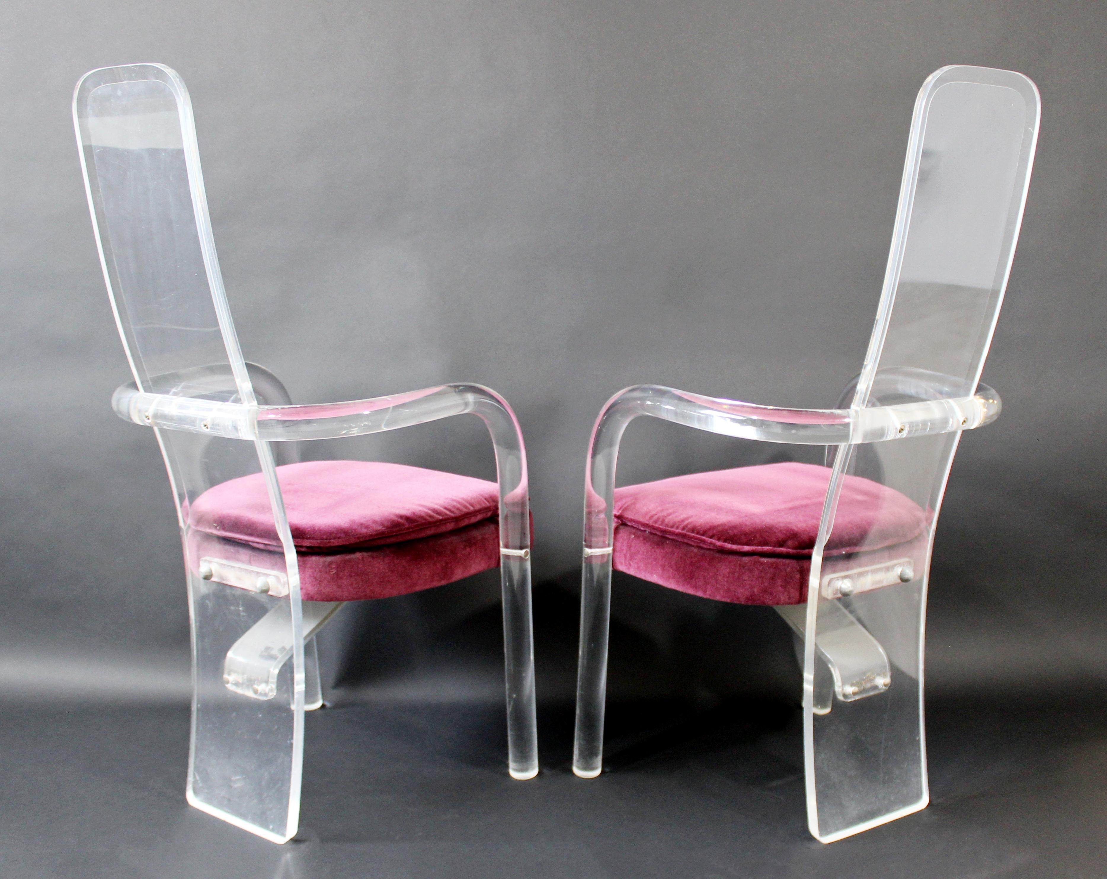 Late 20th Century Mid-Century Modern Hollis Jones for Hill Pair of Lucite Accent Armchairs, 1970s