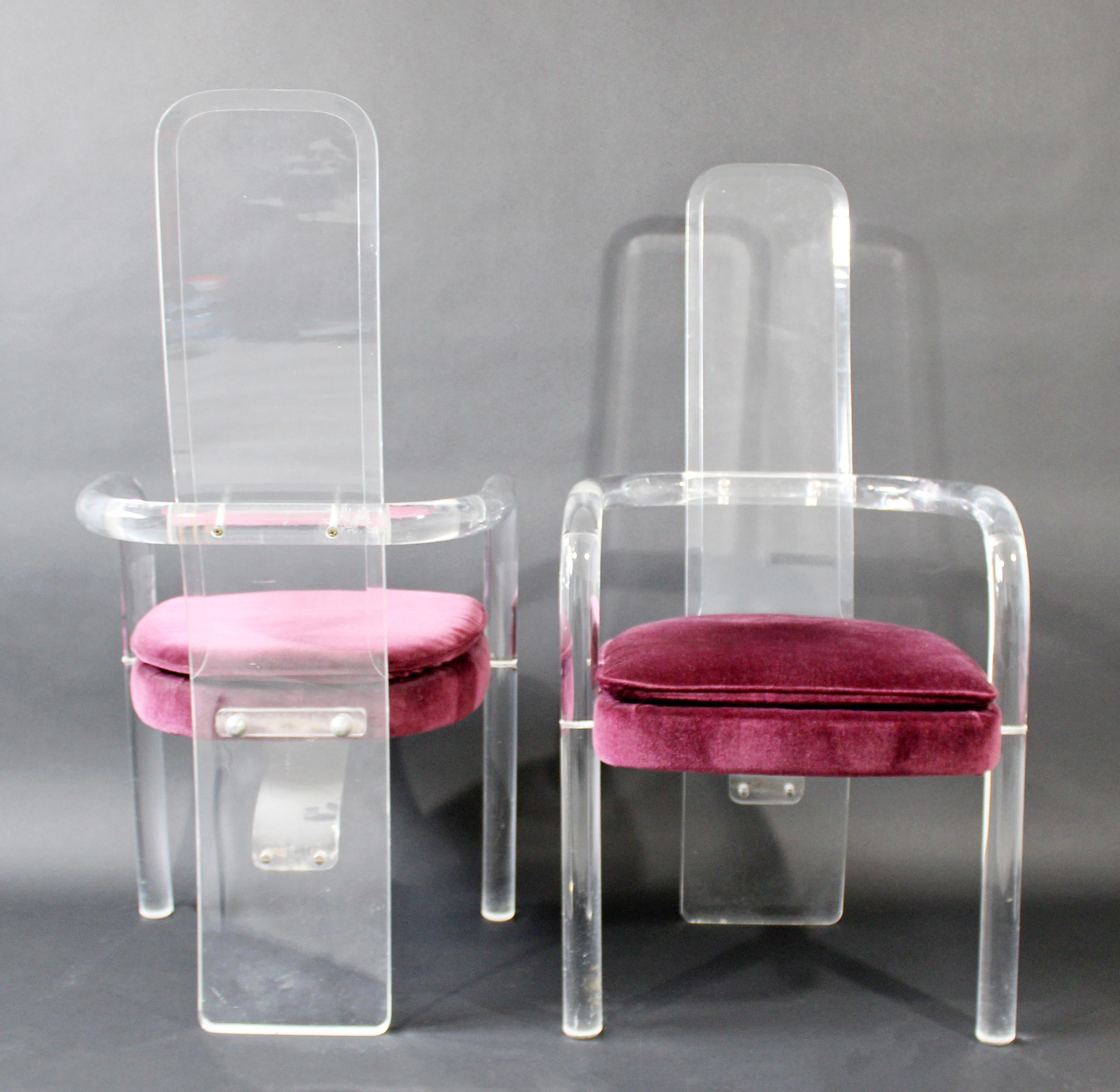 Mid-Century Modern Hollis Jones for Hill Pair of Lucite Accent Armchairs, 1970s 1