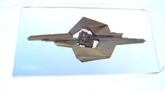 Mid Century Modern Hollywood Chrome Abstract Wall Sculpture Giovanni Schoeman