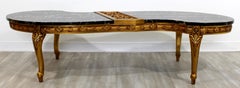 Mid-Century Modern Hollywood Regency Black Marble Gold Gilt Amoeba Coffee Table