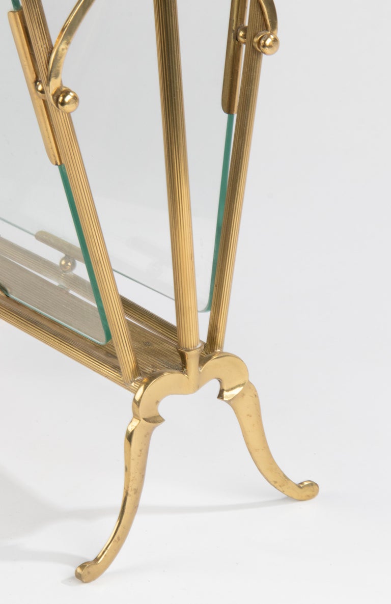 Regency Magazine Rack Mid-Century Modern Hollywood Regency Brass Colored Magazine Rack, Stand ...