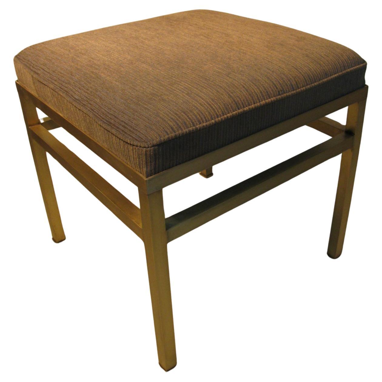 Mid-20th Century Mid-Century Modern Hollywood Regency Brass Ottoman Footstool style of McCobb For Sale