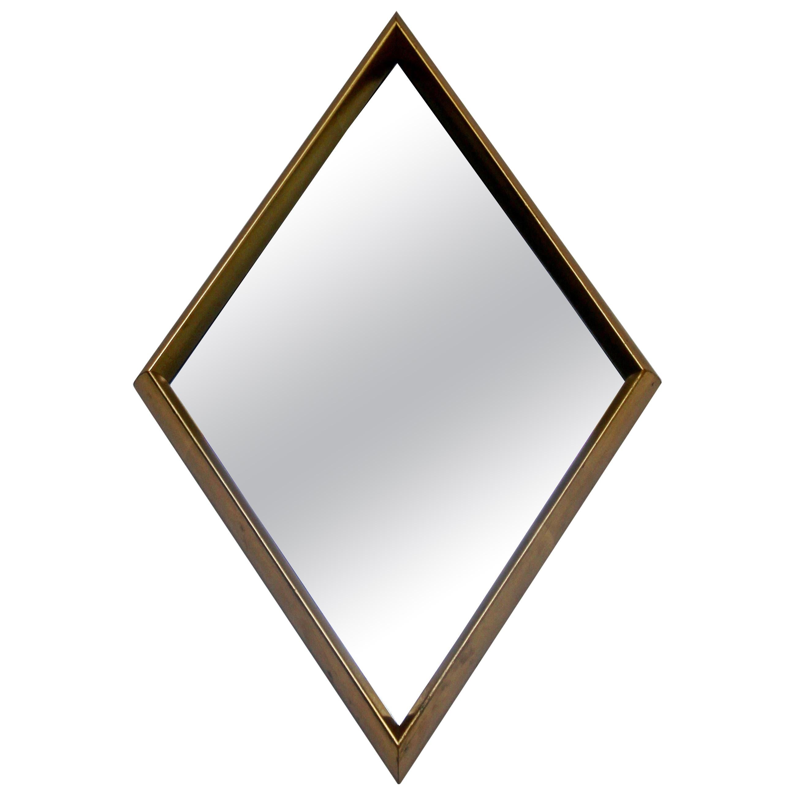 Mid-Century Modern Hollywood Regency Gold Gilt Wall Mirror La Barge Diamond For Sale