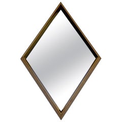 Retro Mid-Century Modern Hollywood Regency Gold Gilt Wall Mirror La Barge Diamond