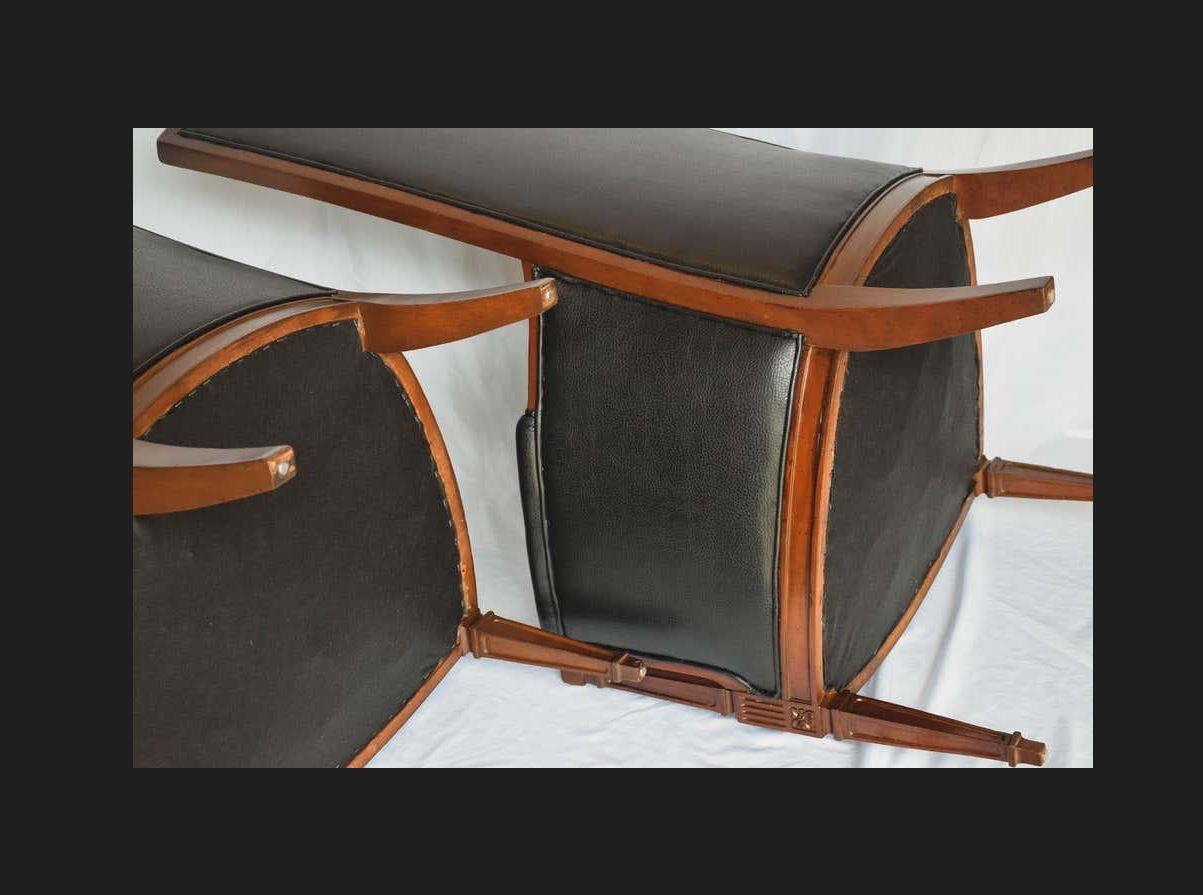 Mid-Century Modern Hollywood Regency High Back Armchairs, a Pair For Sale 4