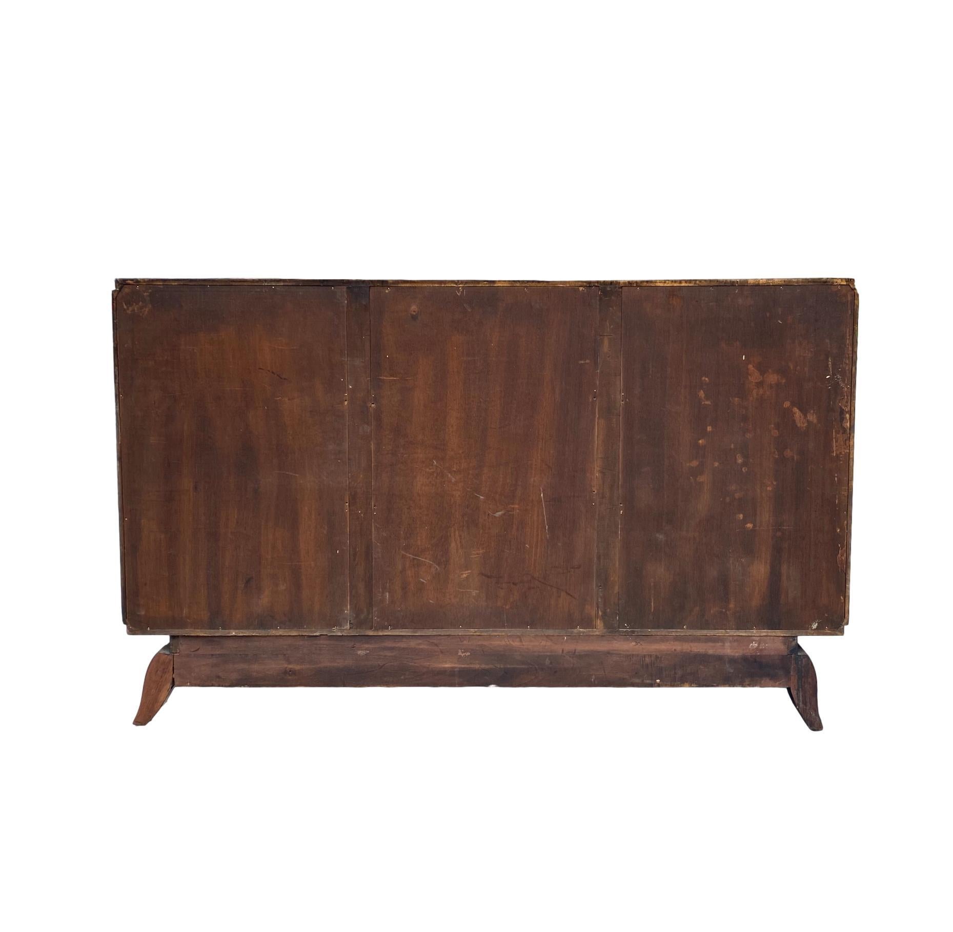 Mid-Century Modern Hollywood Regency Inlaid Rosewood Credenza, French, c. 1930 For Sale 2