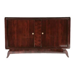 Vintage Mid-Century Modern Hollywood Regency Inlaid Rosewood Credenza, French, c. 1930