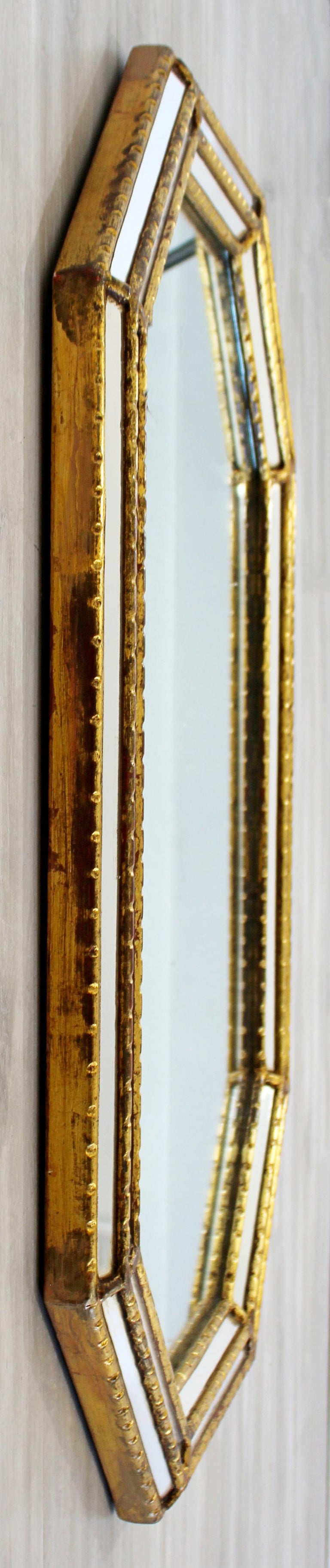 Italian Mid-Century Modern Hollywood Regency Large Gold Gilt Wall Mirror, Italy, 1960s For Sale