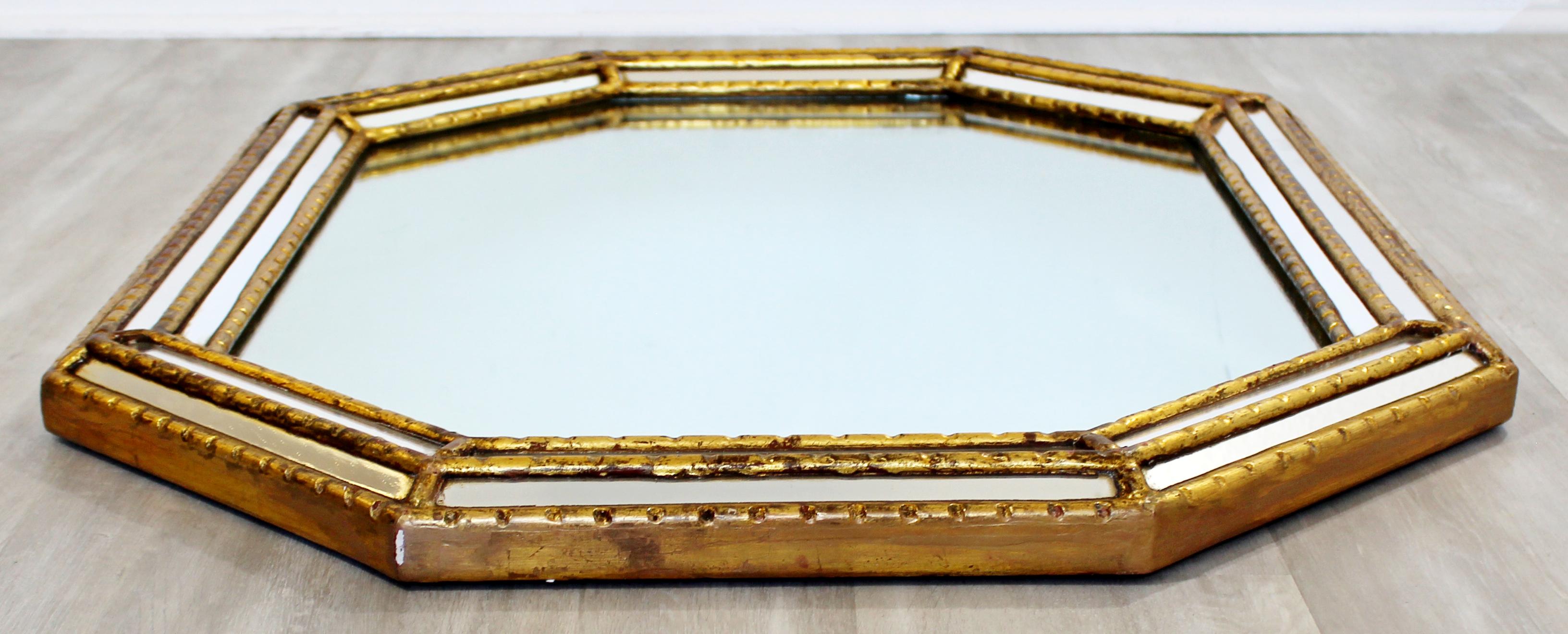 Mid-Century Modern Hollywood Regency Large Gold Gilt Wall Mirror, Italy, 1960s In Good Condition In Keego Harbor, MI