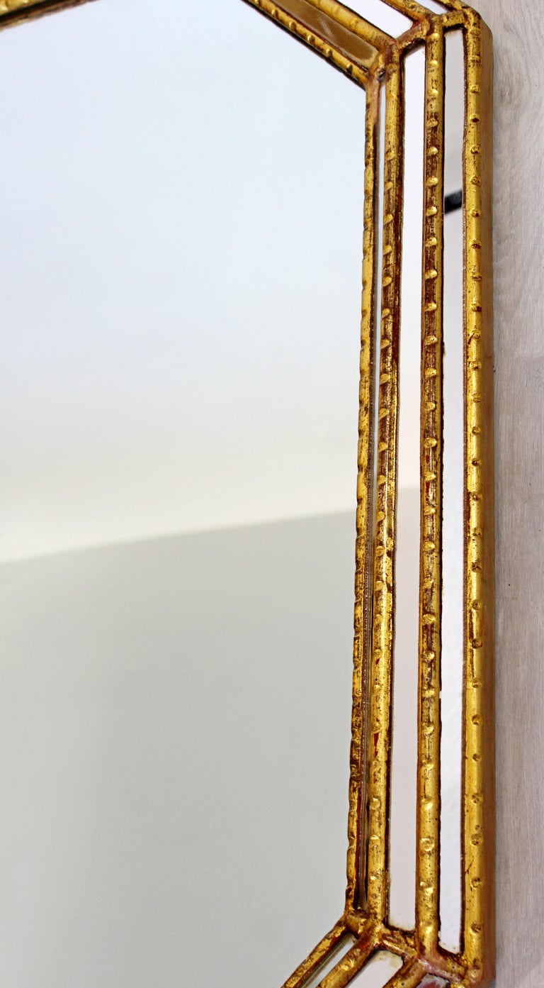 Mid-Century Modern Hollywood Regency Large Gold Gilt Wall Mirror, Italy, 1960s For Sale 1
