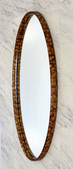 Mid-Century Modern Hollywood Regency Large Oval Wall Mirror by La Barge, 1960s