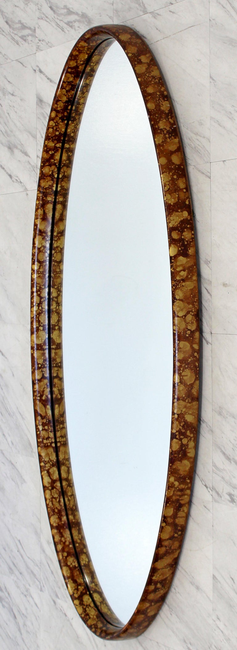 Mid-Century Modern Hollywood Regency Large Oval Wall Mirror by La Barge