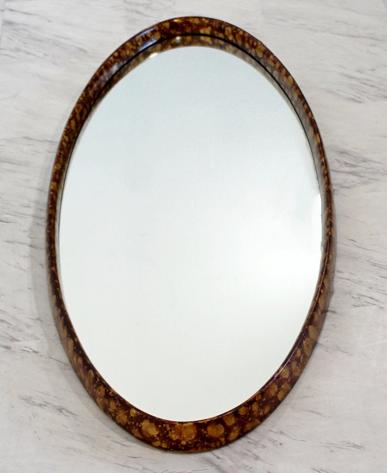 Mid-Century Modern Hollywood Regency Large Oval Wall Mirror by La Barge